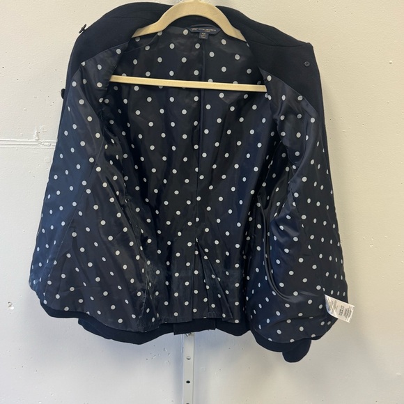 Brooks Brothers Petite Wool Blend Double Breasted Pea Coat Jacket Navy 10P - Picture 9 of 15